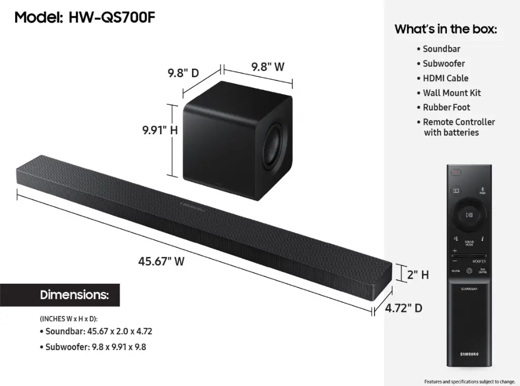 Samsung Soundbar	HW-QS700F
