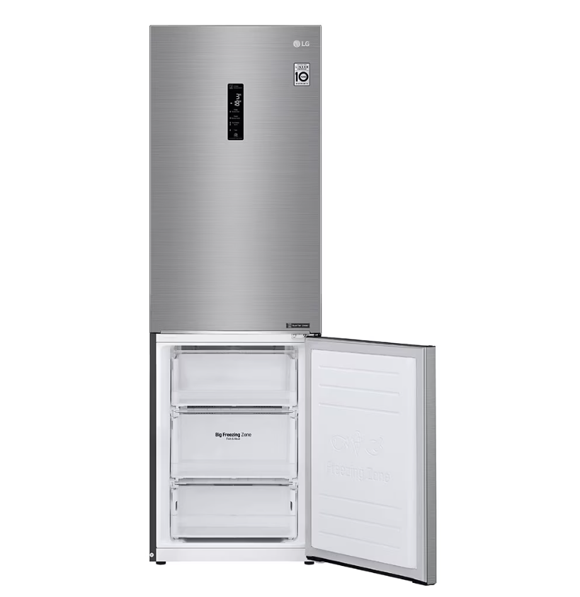 LG Refrigerator GC-B459NLHM 341L Wide Bottom Freezer with DoorCooling⁺™ in Stainless Finish