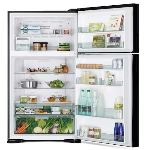 Hitachi Refrigerator RV710PUK7KBSL 510L Net Capacity Top Mount Inverter Series Refrigerator Brilliant Silver
